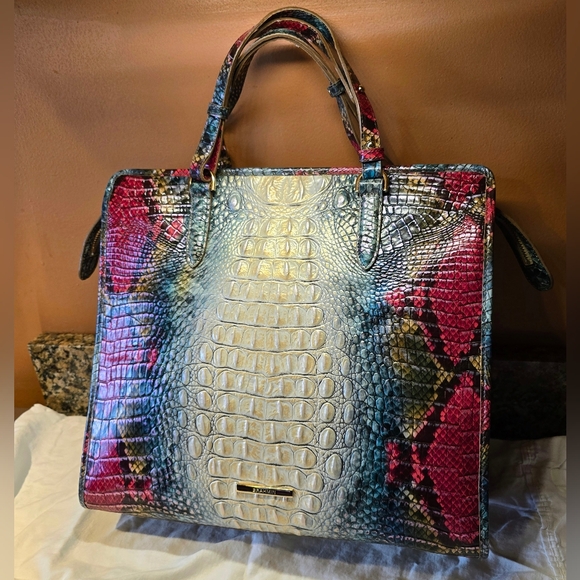 Brahmin Handbags - Brahmin Tia Komodo Ombre Melbourne Leather Tote, EUC